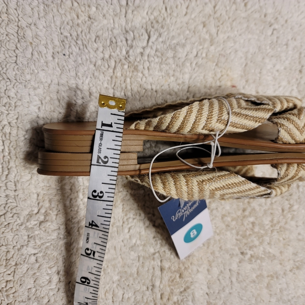 NWT Fabric Macrame look Chevron boho beach Slide size 8 - Picture 7 of 7